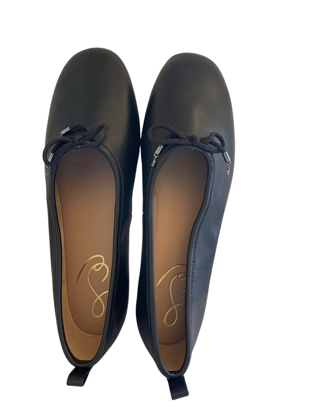 Sam Edelman Ari Black Leather Ballet Flats Bow Tie Detail Size 8 1/2 NWT - Picture 9 of 12